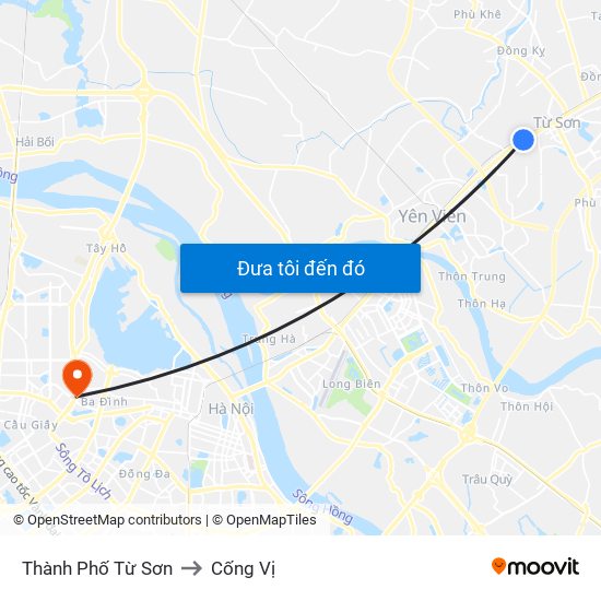 Thành Phố Từ Sơn to Cống Vị map