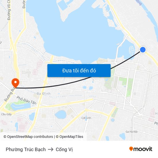 Phường Trúc Bạch to Cống Vị map