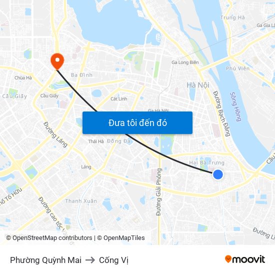 Phường Quỳnh Mai to Cống Vị map