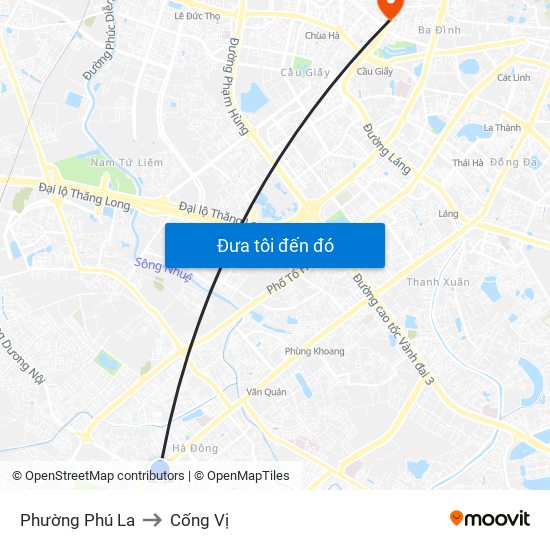 Phường Phú La to Cống Vị map