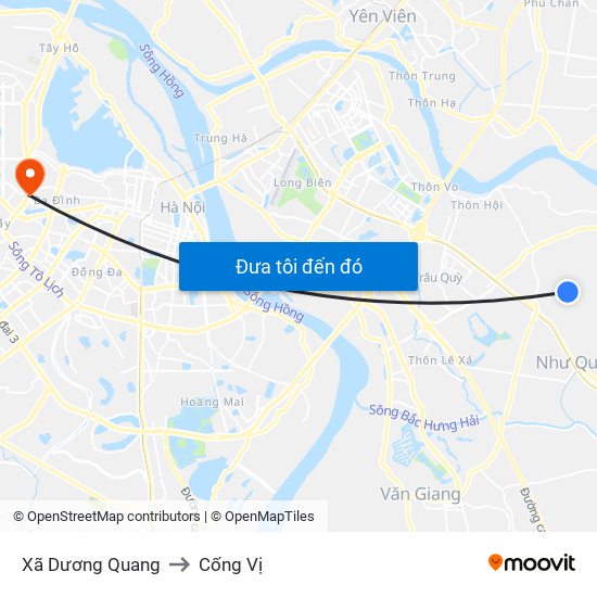 Xã Dương Quang to Cống Vị map