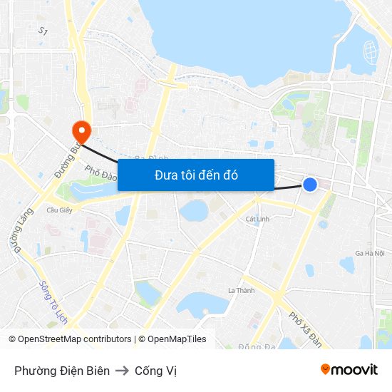 Phường Điện Biên to Cống Vị map