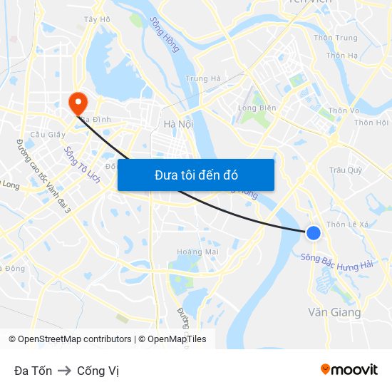 Đa Tốn to Cống Vị map