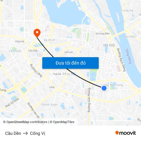 Cầu Dền to Cống Vị map
