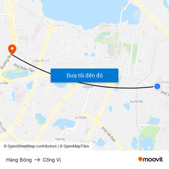 Hàng Bông to Cống Vị map