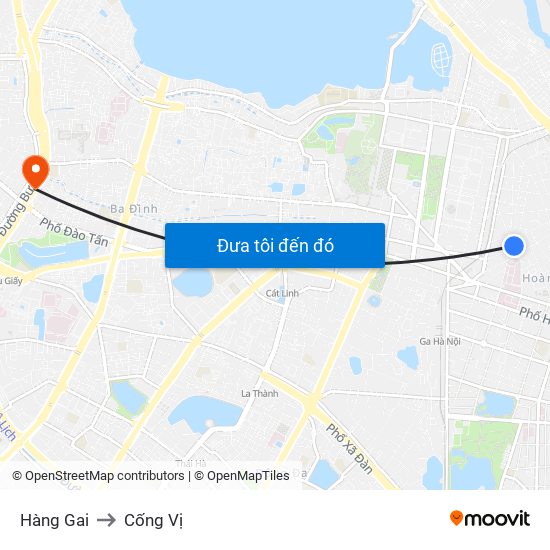 Hàng Gai to Cống Vị map