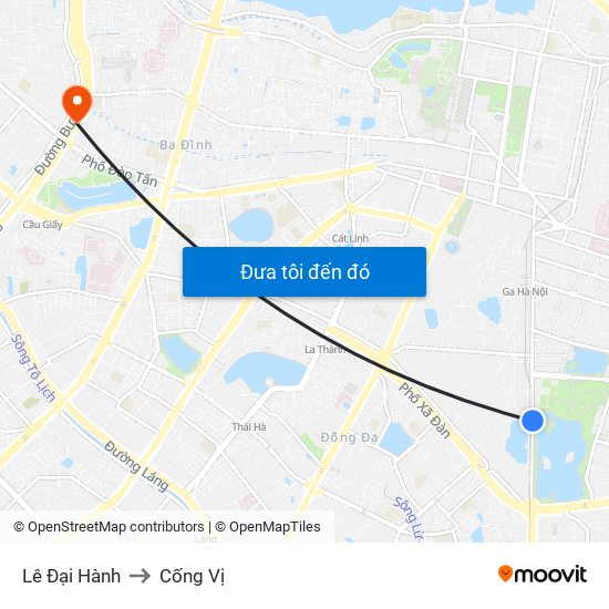 Lê Đại Hành to Cống Vị map
