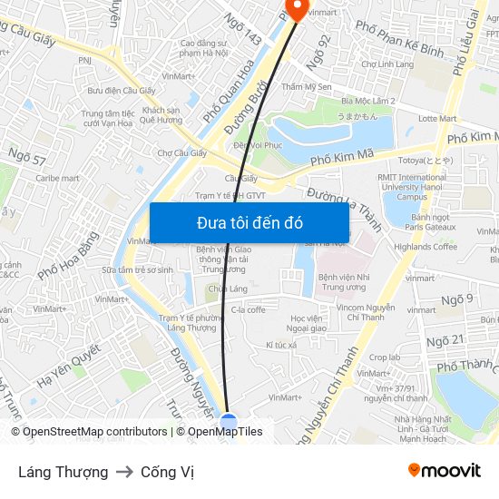 Láng Thượng to Cống Vị map