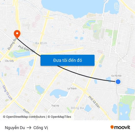 Nguyễn Du to Cống Vị map