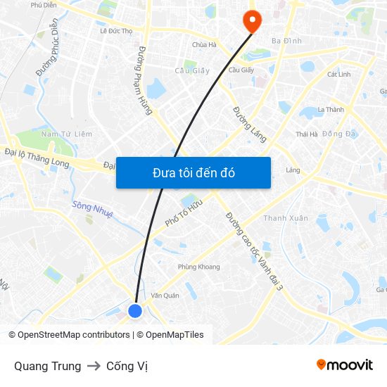 Quang Trung to Cống Vị map