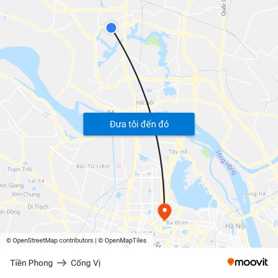 Tiền Phong to Cống Vị map