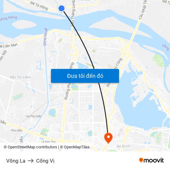 Võng La to Cống Vị map