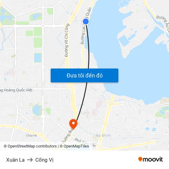 Xuân La to Cống Vị map