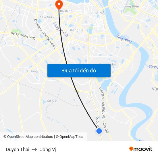 Duyên Thái to Cống Vị map