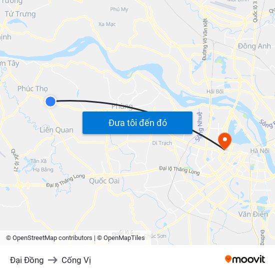Đại Đồng to Cống Vị map