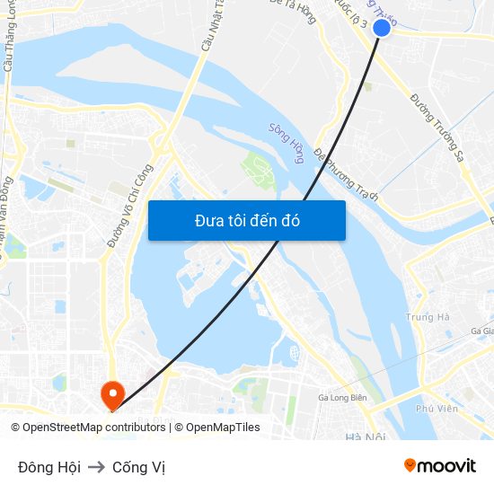 Đông Hội to Cống Vị map