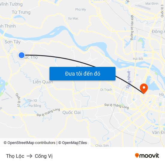 Thọ Lộc to Cống Vị map