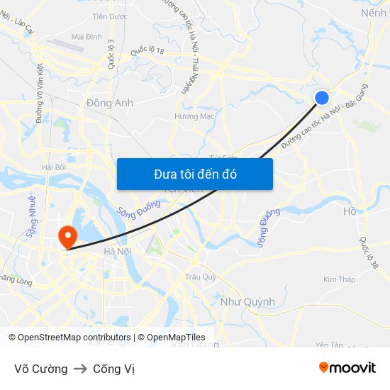 Võ Cường to Cống Vị map