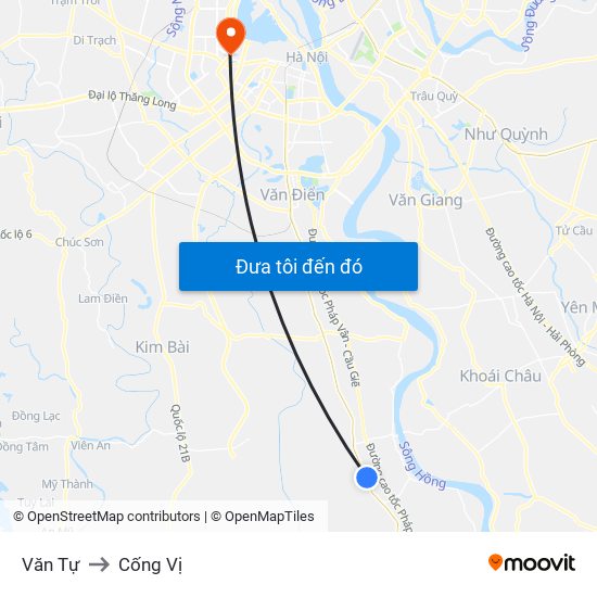 Văn Tự to Cống Vị map