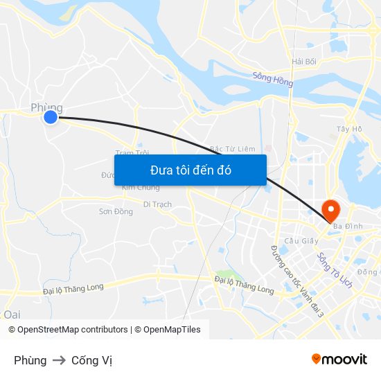 Phùng to Cống Vị map