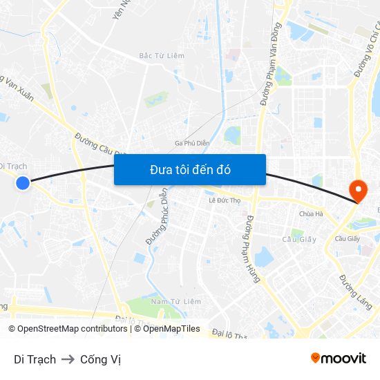 Di Trạch to Cống Vị map