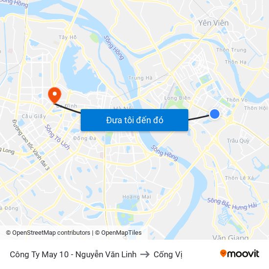Công Ty May 10 - Nguyễn Văn Linh to Cống Vị map