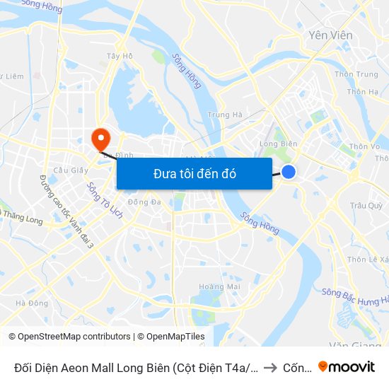 Đối Diện Aeon Mall Long Biên (Cột Điện T4a/2a-B Đường Cổ Linh) to Cống Vị map