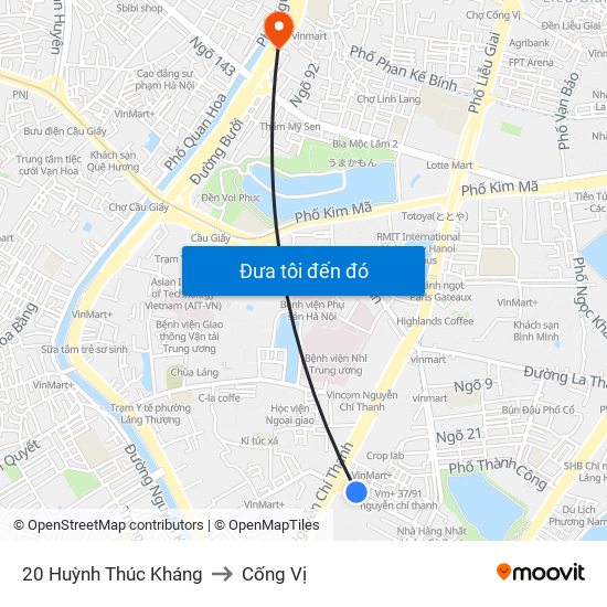 20 Huỳnh Thúc Kháng to Cống Vị map