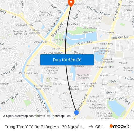 Trung Tâm Y Tế Dự Phòng Hn - 70 Nguyễn Chí Thanh to Cống Vị map