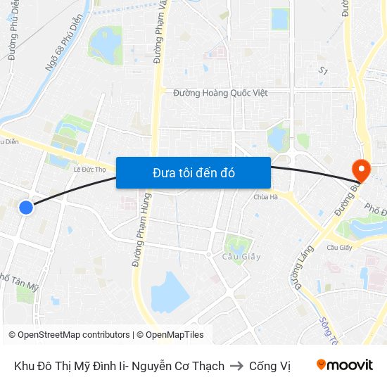 Khu Đô Thị Mỹ Đình Ii- Nguyễn Cơ Thạch to Cống Vị map
