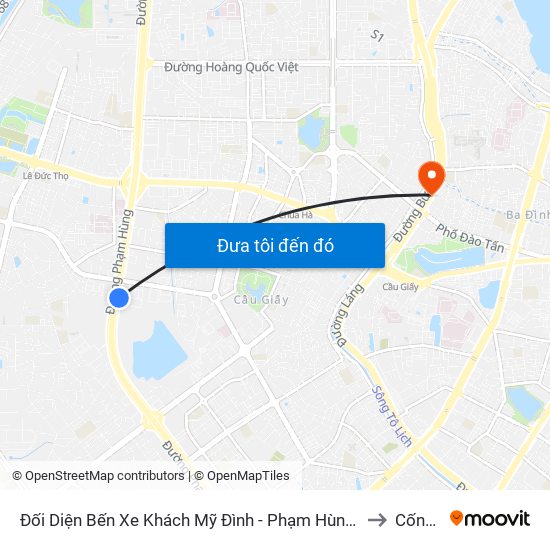 Đối Diện Bến Xe Khách Mỹ Đình - Phạm Hùng (Cột Trước) to Cống Vị map