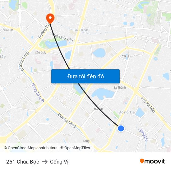 251 Chùa Bộc to Cống Vị map