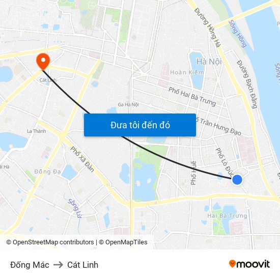 Đống Mác to Cát Linh map