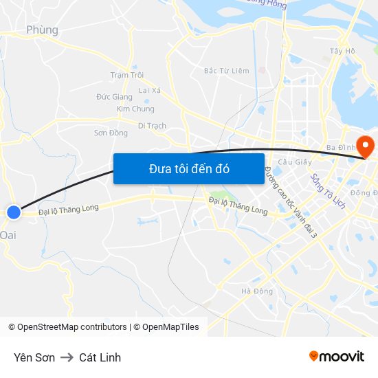 Yên Sơn to Cát Linh map