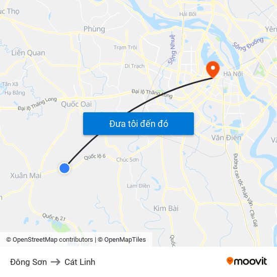 Đông Sơn to Cát Linh map