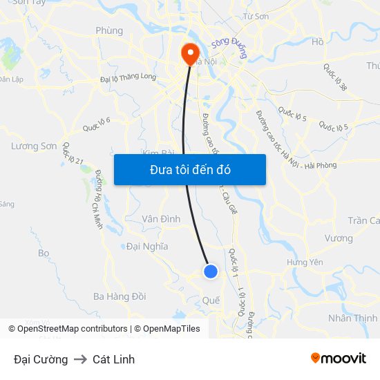 Đại Cường to Cát Linh map