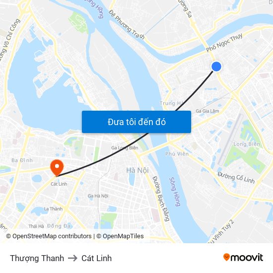 Thượng Thanh to Cát Linh map