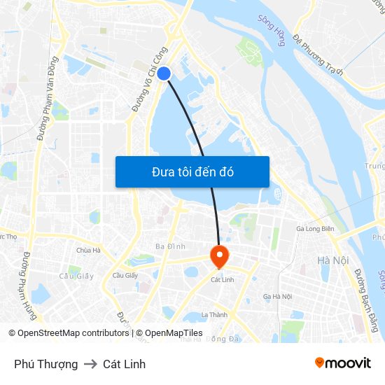 Phú Thượng to Cát Linh map