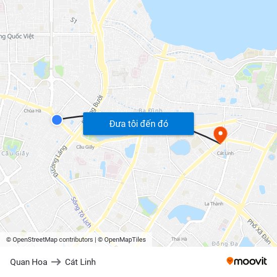 Quan Hoa to Cát Linh map