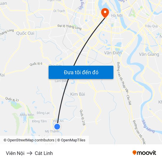 Viên Nội to Cát Linh map