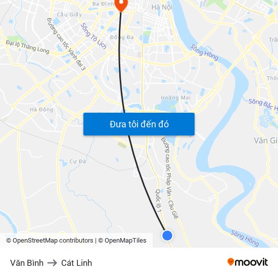 Văn Bình to Cát Linh map