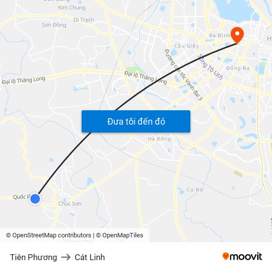 Tiên Phương to Cát Linh map