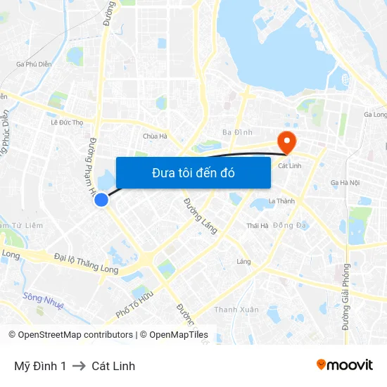 Mỹ Đình 1 to Cát Linh map