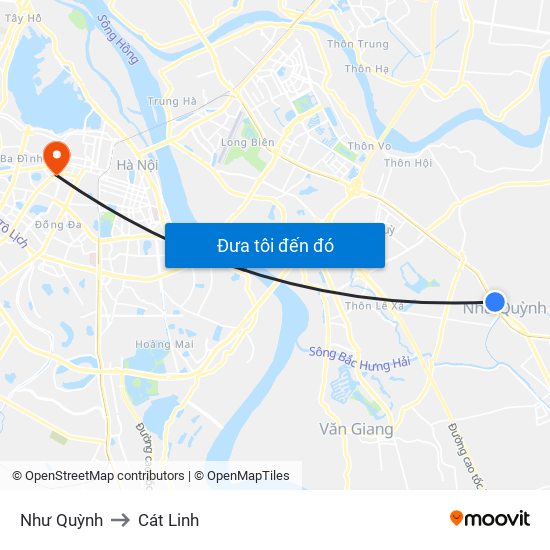 Như Quỳnh to Cát Linh map