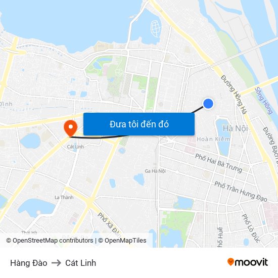 Hàng Đào to Cát Linh map