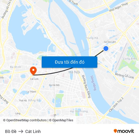 Bồ Đề to Cát Linh map