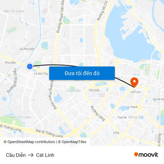 Cầu Diễn to Cát Linh map