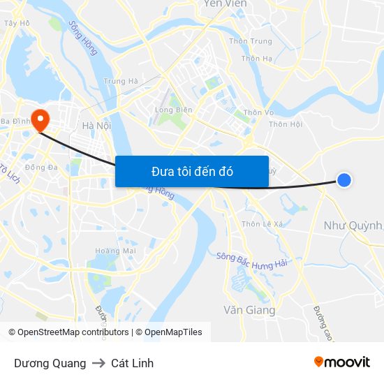 Dương Quang to Cát Linh map