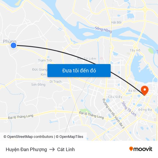 Huyện Đan Phượng to Cát Linh map