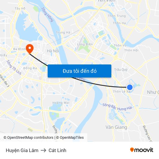 Huyện Gia Lâm to Cát Linh map